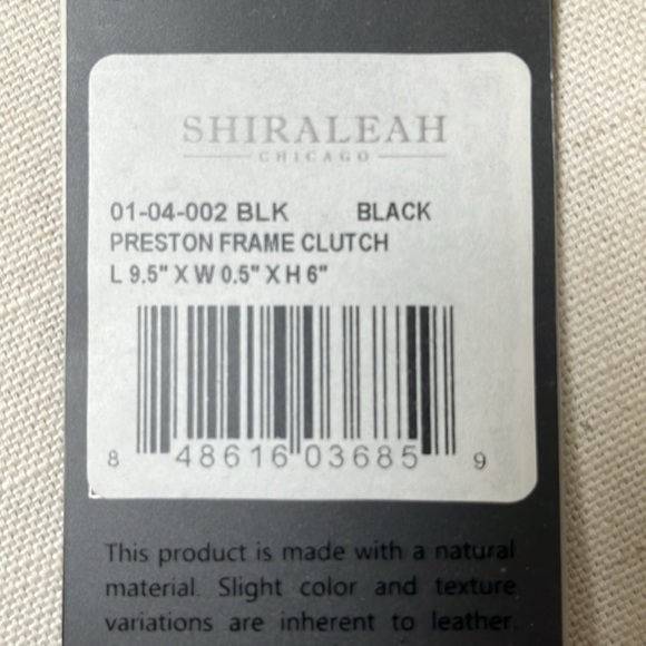 Shiraleah Black Leather Clutch Handbag New with Tags - Picture 5 of 6